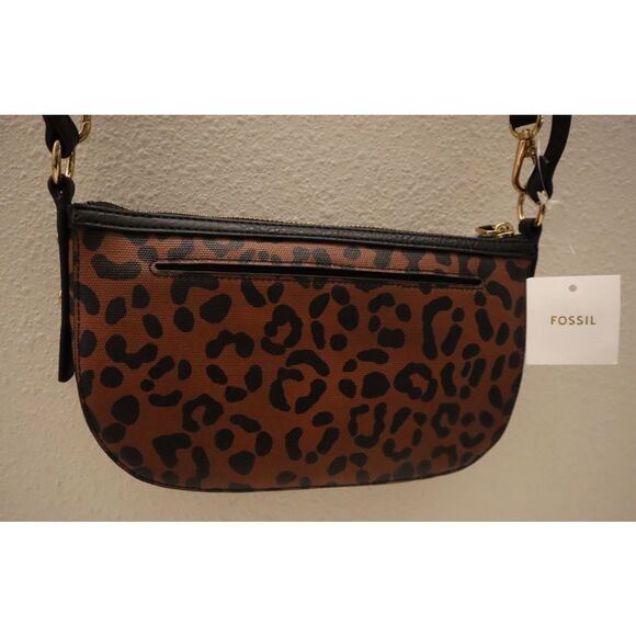 Fossil ZB11098234 Jolie Small Black/Leopard Print Crossbody/Shoulder Bag - Picture 13 of 16